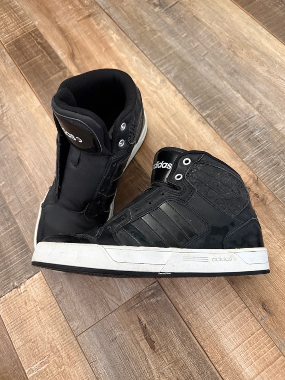Adidas Black High-Top Sneakers with White Midsole